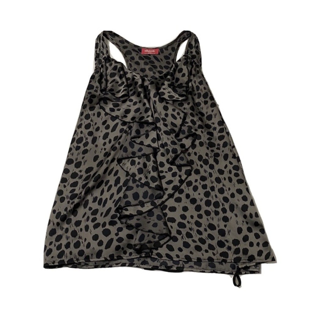 Grey Panther Animal Print Tank Top Blouse